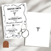 Invitation Parti de retraite du médecin tiré à la main