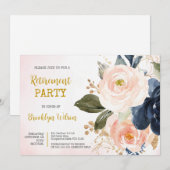 Invitation Parti de retraite Elégant aquarelle Floral (Devant / Derrière)