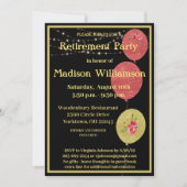 Invitation Parti de retraite Élégant Black Gold    (Devant)