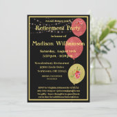 Invitation Parti de retraite Élégant Black Gold    (Debout devant)