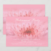 Invitation Parti de retraite élégant rose floral (Devant / Derrière)