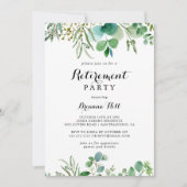 Invitation Parti de retraite Eucalyptus de la calligraphie ve (Devant)