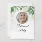 Invitation Parti De Retraite Eucalyptus Et Gold Foliage (Dos)