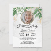 Invitation Parti De Retraite Eucalyptus Et Gold Foliage (Devant)
