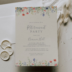 Invitation Parti de retraite Fleur sauvage multipolaire