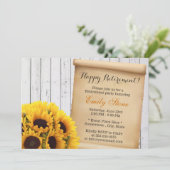 Invitation Parti de retraite Fleurs de soleil rustiques Grang (Debout devant)