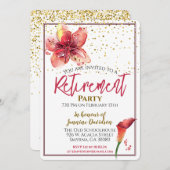 Invitation Parti de retraite Floral Lily (Devant / Derrière)