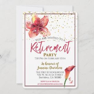 Invitation Parti de retraite Floral Lily