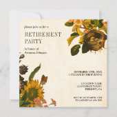 Invitation Parti de retraite floral Vintage (Devant)