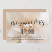 Invitation Parti de retraite florale blanc classique (Devant / Derrière)