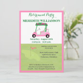 Invitation Parti de retraite Fun Pink Green Golf Party (Debout devant)