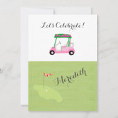 Invitation Parti de retraite Fun Pink Green Golf Party (Dos)