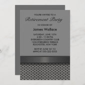 Invitation Parti de retraite gris noir (Devant / Derrière)