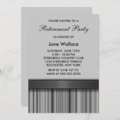 Invitation Parti de retraite gris noir (Devant / Derrière)