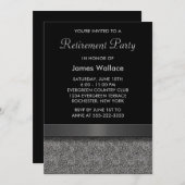 Invitation Parti de retraite gris noir (Devant / Derrière)
