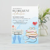 Invitation Parti de retraite Médicale et médecin à la retrait (Debout devant)