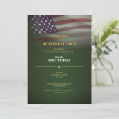 Invitation Parti de retraite militaire - American Flag Green (Debout devant)