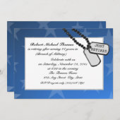 Invitation Parti de retraite militaire bleu (Devant / Derrière)