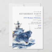 Invitation Parti de retraite militaire de la marine (Devant)