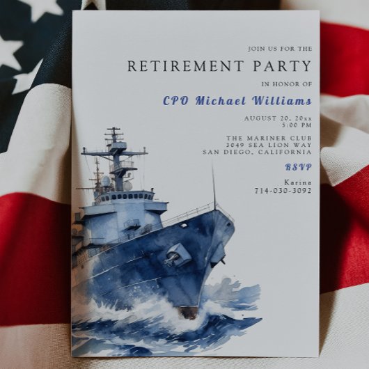 Invitation Parti de retraite militaire de la marine