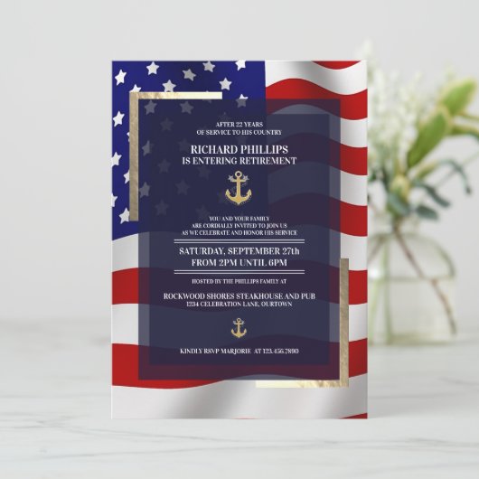 Invitation Parti de retraite militaire de l'Ancre d'or et du (Debout devant)