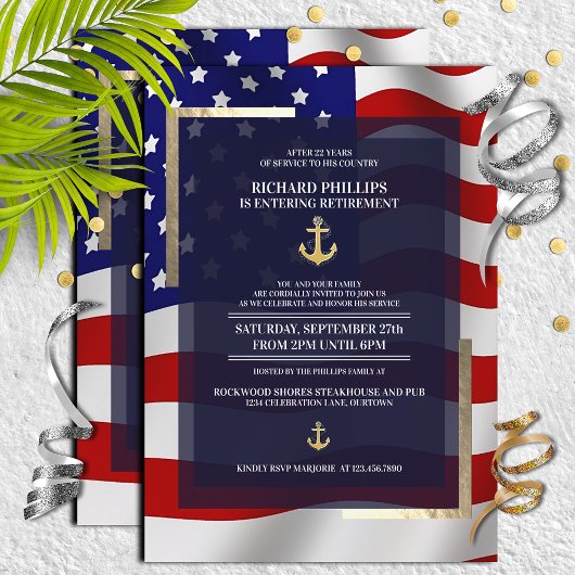 Invitation Parti de retraite militaire de l'Ancre d'or et du 