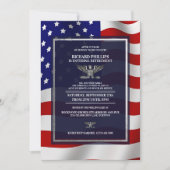 Invitation Parti de retraite militaire du drapeau américain/a (Devant)