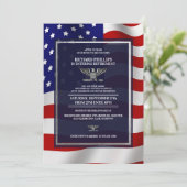 Invitation Parti de retraite militaire du drapeau américain/a (Debout devant)