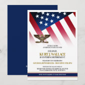 Invitation Parti de retraite militaire Gold Eagle (Devant / Derrière)