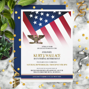 Invitation Parti de retraite militaire Gold Eagle