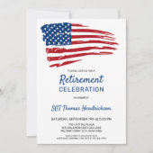 Invitation Parti de retraite militaire patriotique du drapeau (Devant)