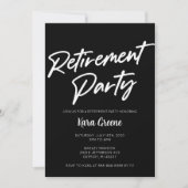 Invitation Parti de retraite minimale noir et blanc (Devant)