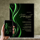 Invitation Parti de retraite moderne noir vert