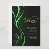 Invitation Parti de retraite moderne noir vert (Devant)