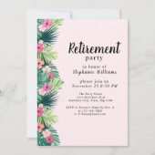 Invitation Parti de retraite moderne rose tropicale (Devant)