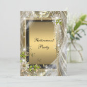 Invitation Parti de retraite noir et or (Debout devant)