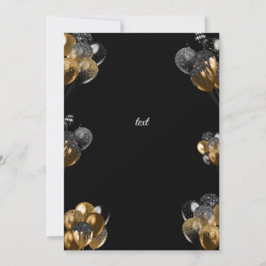 Invitation Parti de retraite noir et or (Dos)