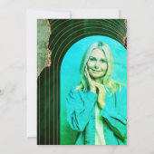 Invitation Parti de retraite Or Emerald moderne (Dos)