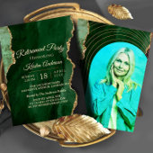 Invitation Parti de retraite Or Emerald moderne
