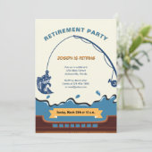Invitation Parti de retraite pêche maritime simple (Debout devant)