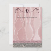 Invitation Parti de retraite Perles et soie rose (Dos)