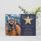 Invitation Parti De Retraite Photo Marine Et Gold Stars (Debout devant)