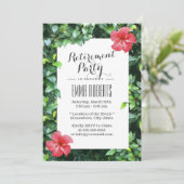 Invitation Parti de retraite Plage tropicale Plage rouge Flor (Debout devant)