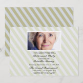 Invitation Parti de retraite Portrait Jaune Stripes (Devant / Derrière)