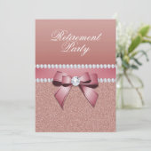 Invitation Parti de retraite romantique Rose Gold (Debout devant)