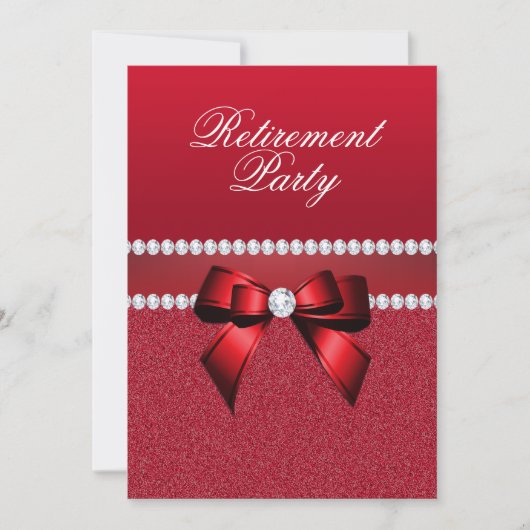 Invitation Parti de retraite romantique Ruby Rouge (Devant)