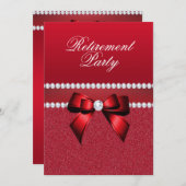Invitation Parti de retraite romantique Ruby Rouge (Devant / Derrière)