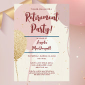 Invitation Parti de retraite rose et or
