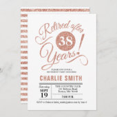 Invitation Parti de retraite - Rose Gold White (Devant / Derrière)