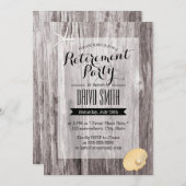 Invitation Parti de retraite Rustic Beach Driftwood (Devant / Derrière)